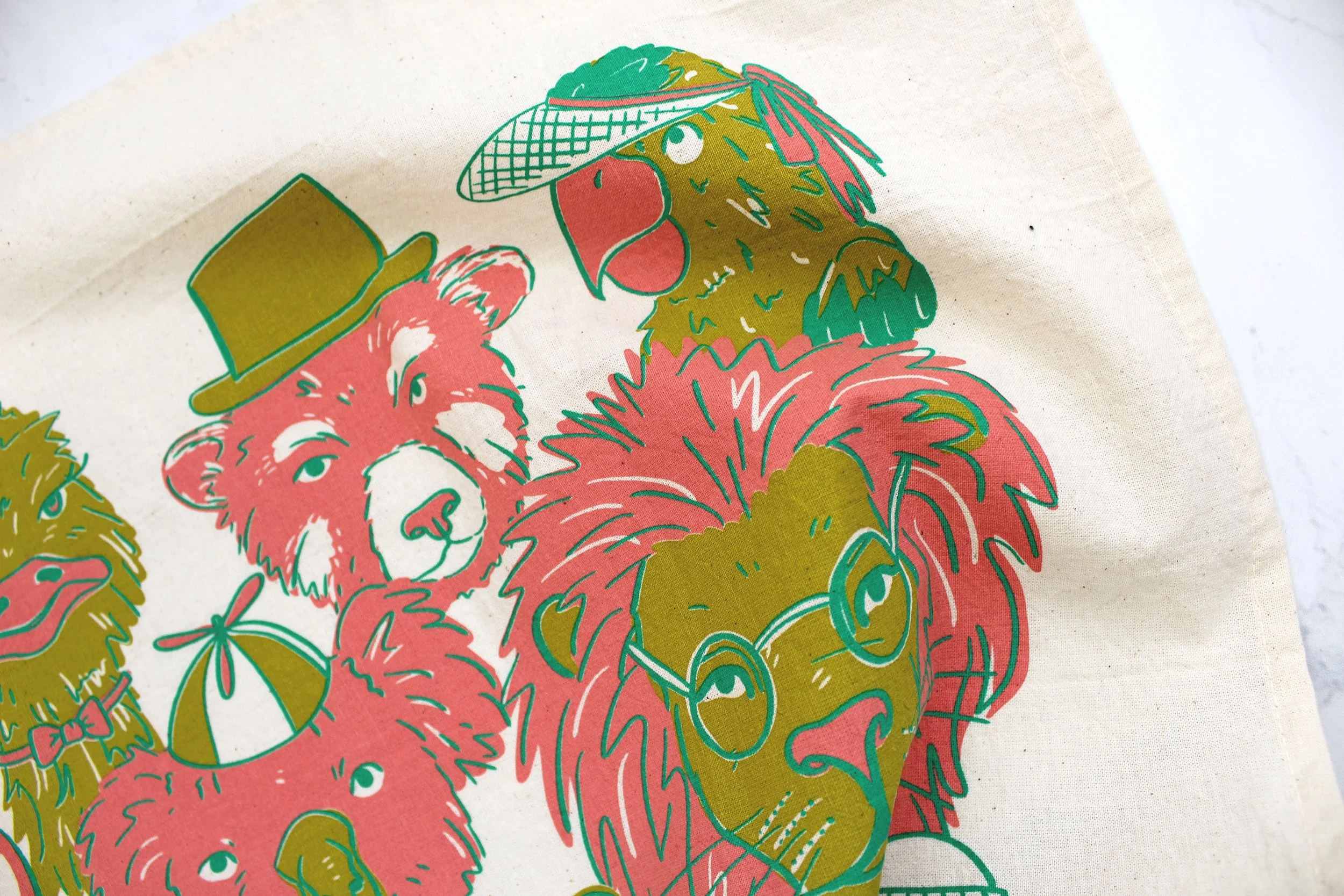 ZOOTOPIA ANIMAL PRINT SCREEN PRINTED TEA TOWEL — Calhoun & Co.